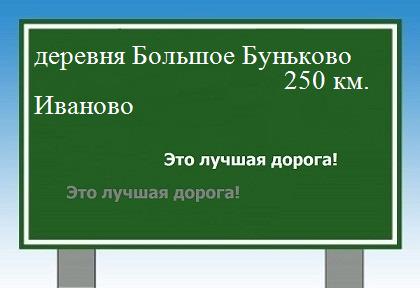 расстояние деревня Большое Буньково  &nbsp; Иваново как добраться