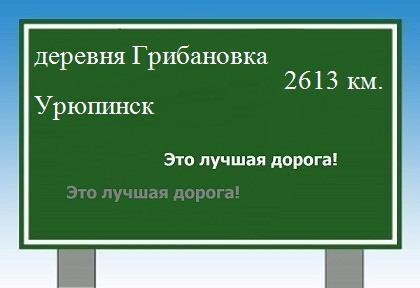 Маршрут от деревни Грибановки до Урюпинска