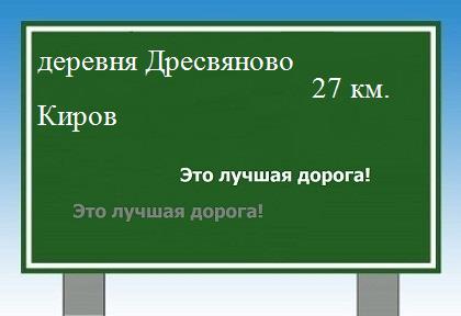 расстояние деревня Дресвяново    Киров как добраться