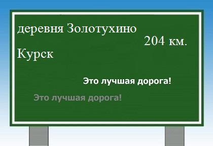 расстояние деревня Золотухино - Курск как добраться