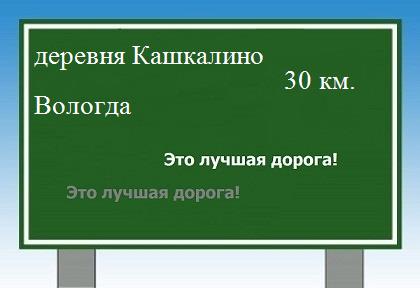 Сколько км от деревни Кашкалино до Вологды