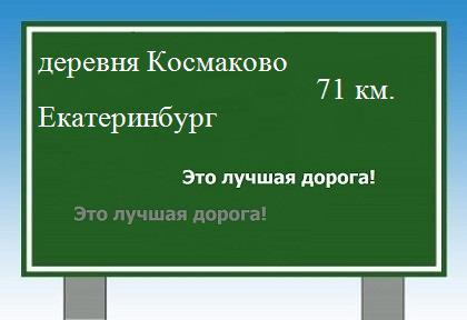 Сколько км от деревни Космаково до Екатеринбурга