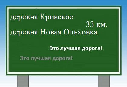 расстояние деревня Кривское  &nbsp; деревня Новая Ольховка как добраться