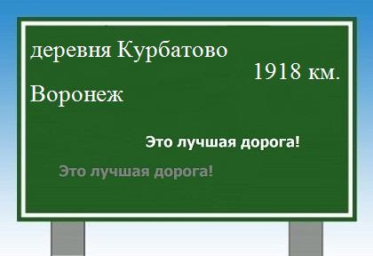 расстояние деревня Курбатово    Воронеж как добраться