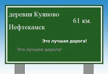 Карта от деревни Куяново до Нефтекамска
