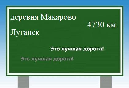 Сколько км от деревни Макарово до Луганска