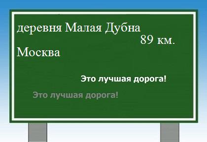 Сколько км от деревни Малая Дубна до Москвы