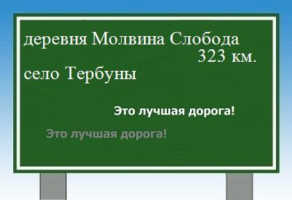 расстояние деревня Молвина Слобода  &nbsp; село Тербуны как добраться