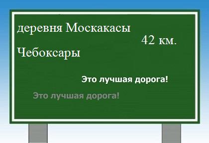 Сколько км от деревни Москакасы до Чебоксар