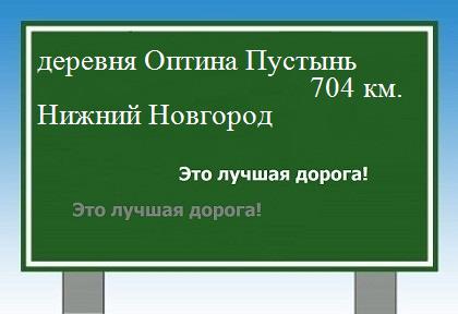расстояние деревня Оптина Пустынь    Нижний Новгород как добраться