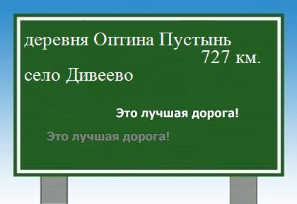расстояние деревня Оптина Пустынь    село Дивеево как добраться