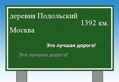 расстояние деревня Подольский    Москва как добраться