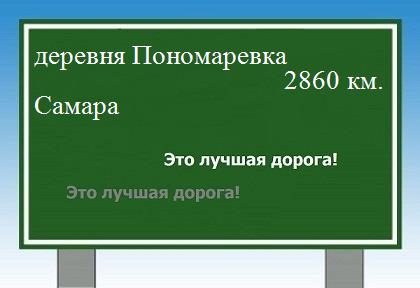 Маршрут от деревни Пономаревки до Самары