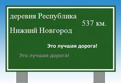 Маршрут от деревни Республики до Нижнего Новгорода
