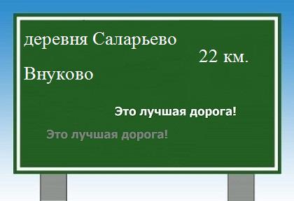 расстояние деревня Саларьево - Внуково как добраться