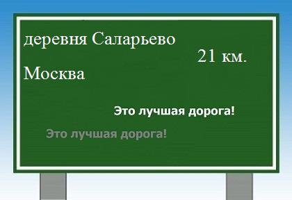 Сколько км от деревни Саларьево до Москвы