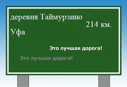 Маршрут от деревни Таймурзино до Уфы