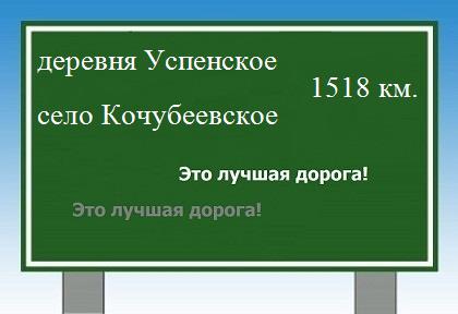 Карта от деревни Успенское до села Кочубеевского
