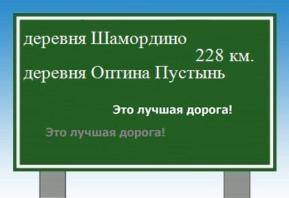 Маршрут от деревни Шамордино до деревни Оптина Пустынь