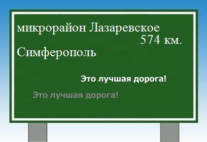 расстояние микрорайон Лазаревское    Симферополь как добраться