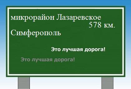 расстояние микрорайон Лазаревское    Симферополь как добраться