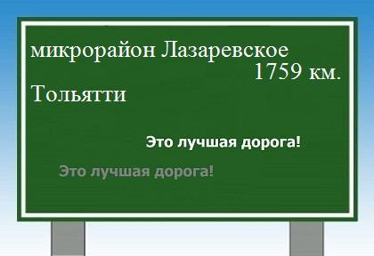 Сколько км от микрорайона Лазаревское до Тольятти