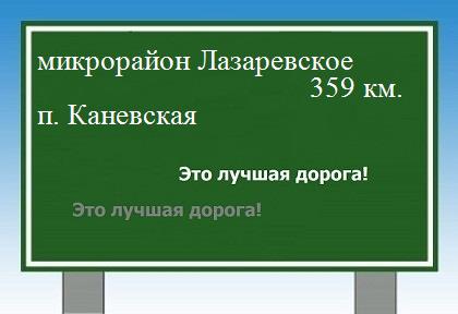 Сколько км от микрорайона Лазаревское до поселка Каневская