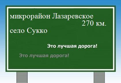 Карта от микрорайона Лазаревское до села Сукко