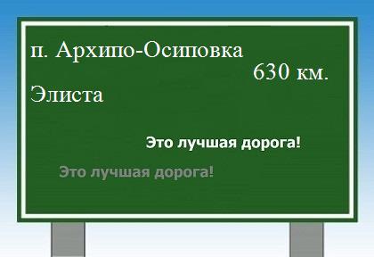расстояние поселок Архипо-Осиповка - Элиста как добраться