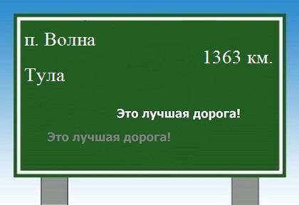 расстояние поселок Волна  &nbsp; Тула как добраться