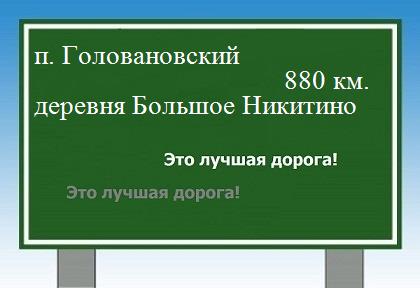 расстояние поселок Головановский  &nbsp; деревня Большое Никитино как добраться