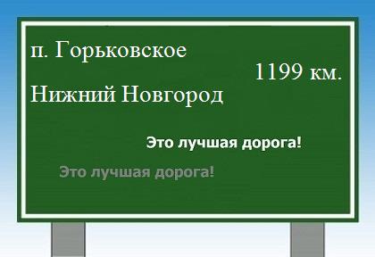 Маршрут от поселка Горьковское до Нижнего Новгорода