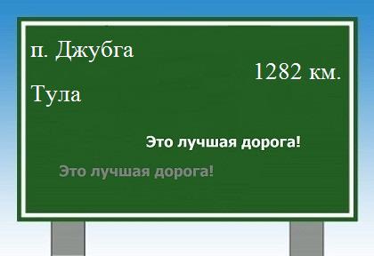 расстояние поселок Джубга - Тула как добраться