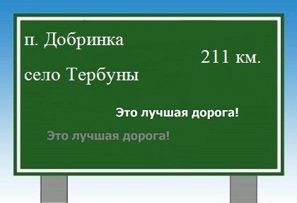 Маршрут от поселка Добринка до села Тербуны