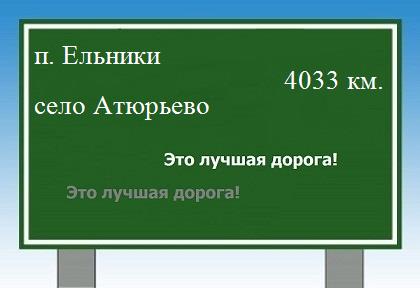 Маршрут от поселка Ельники до села Атюрьево