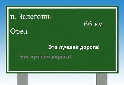 расстояние поселок Залегощь - Орел как добраться
