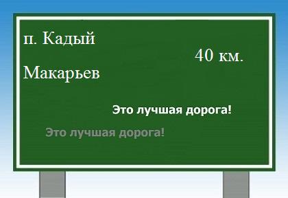 расстояние поселок Кадый - Макарьев как добраться