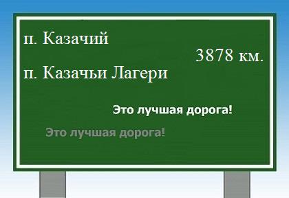 Маршрут от поселка Казачий до поселка Казачьи Лагери