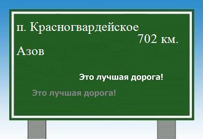 расстояние поселок Красногвардейское  &nbsp; Азов как добраться
