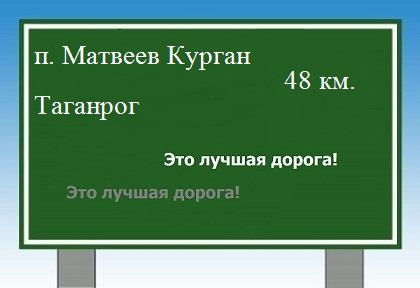 Карта от поселка Матвеев Курган до Таганрога