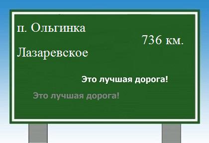 расстояние поселок Ольгинка - Лазаревское как добраться