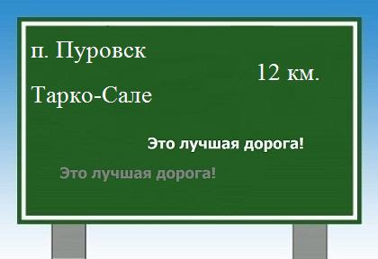Сколько км от поселка Пуровск до Тарко-Сале