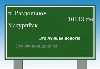 расстояние поселок Раздольное    Уссурийск как добраться