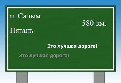 расстояние поселок Салым    Нягань как добраться