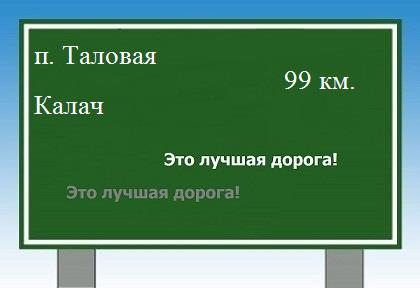 расстояние поселок Таловая - Калач как добраться