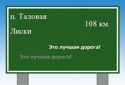 расстояние поселок Таловая - Лиски как добраться