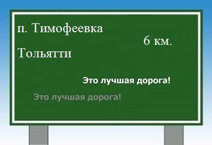 Сколько км от поселка Тимофеевка до Тольятти