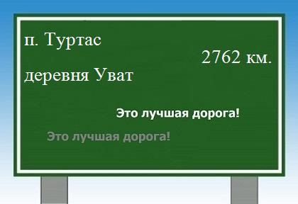 расстояние поселок Туртас    деревня Уват как добраться