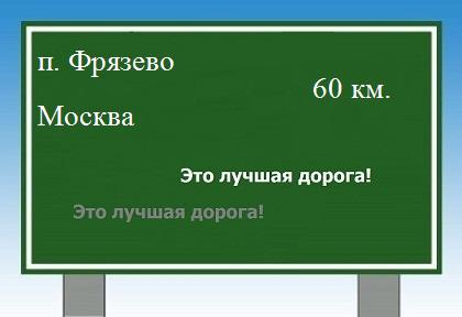Карта от поселка Фрязево до Москвы
