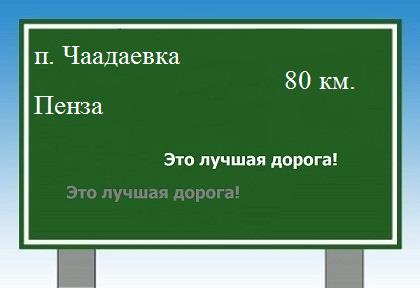 расстояние поселок Чаадаевка    Пенза как добраться